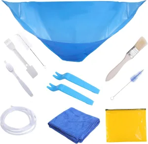10pcs Mini Split Cleaning Kit, Air Conditioner Cleaning Kit with Cover Bag Water Pipe Pry Tool Brush Towel for 37-46in Wall Mounted Air Conditioner