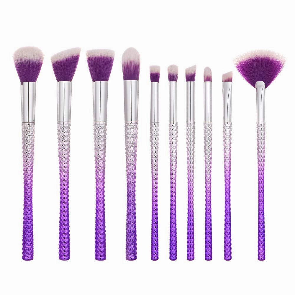 10x Lip Tool Brush Foundation Powder Eyeshadow Eyeliner Makeup Brushes Set Brush Travel Size Makeup Brushes(Multicolor,One Size)