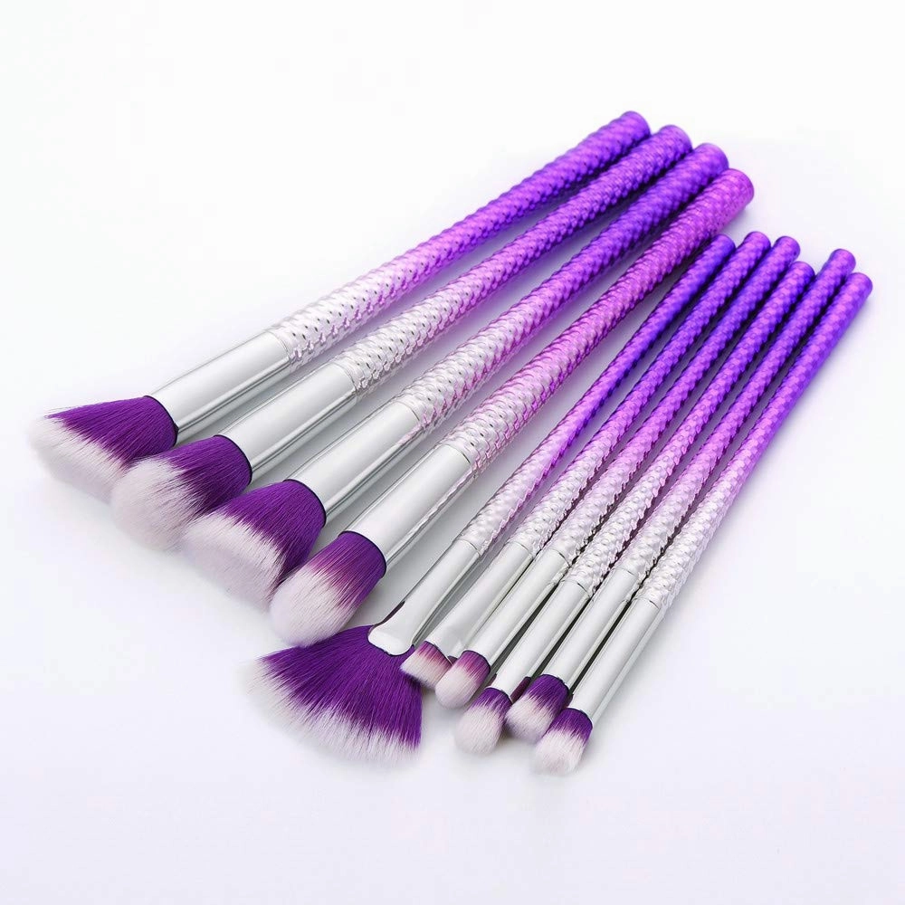 10x Lip Tool Brush Foundation Powder Eyeshadow Eyeliner Makeup Brushes Set Brush Travel Size Makeup Brushes(Multicolor,One Size)