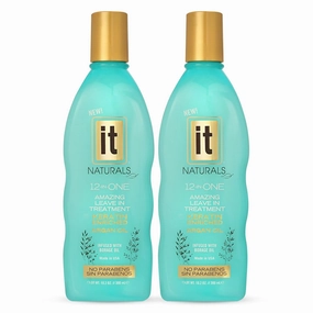 12-in-One Amazing Leave-In Hair Treatment – 2 Pack - Infused with Keratin and Argan Oil for Silky Soft Hair and Added Shine - Conditioner Strengthens and Protects Dry & Damaged Hair - It Naturals