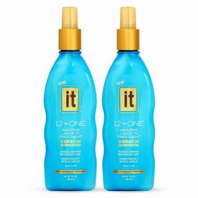 12-in-One Amazing Leave-In Hair Treatment – 2 Pack - Infused with Keratin and Borage Oil to Hydrate Smooth and Nourish Hair - Conditioner Spray Strengthens and Protects Dry & Damaged Hair - IT 12-in-One
