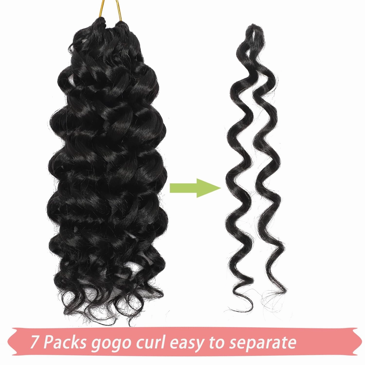 12inch Crochet Hair Gogo Curl Crochet Hair Deep Wave Braiding Hair for Women Curly Crochet Hair Extensions Water Wave Style for Effortless Beauty (#2, 12 Inch (Pack of 7)