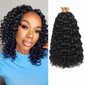 12inch Crochet Hair Gogo Curl Crochet Hair Deep Wave Braiding Hair for Women Curly Crochet Hair Extensions Water Wave Style for Effortless Beauty (#2, 12 Inch (Pack of 7)