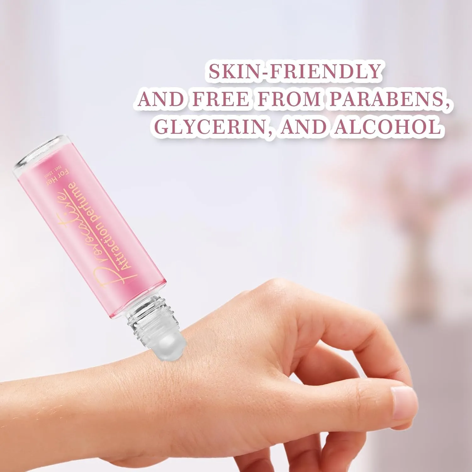 15 mL Pheromones Perfumes for Women, Long-lasting Roll on Pheromone Perfume to Attract Men, Enhance Charm & Confidence, Vegan Cruelty-Free Travel Perfume Cologne