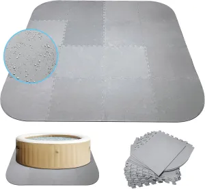 17pc 85 Inch Hot Tub Mat, 1/4 Inch 6mm Thickness EVA Foam Pad – Puncture-Resistant, Slip-Proof, Weatherproof Foundation for Inflatable Tubs