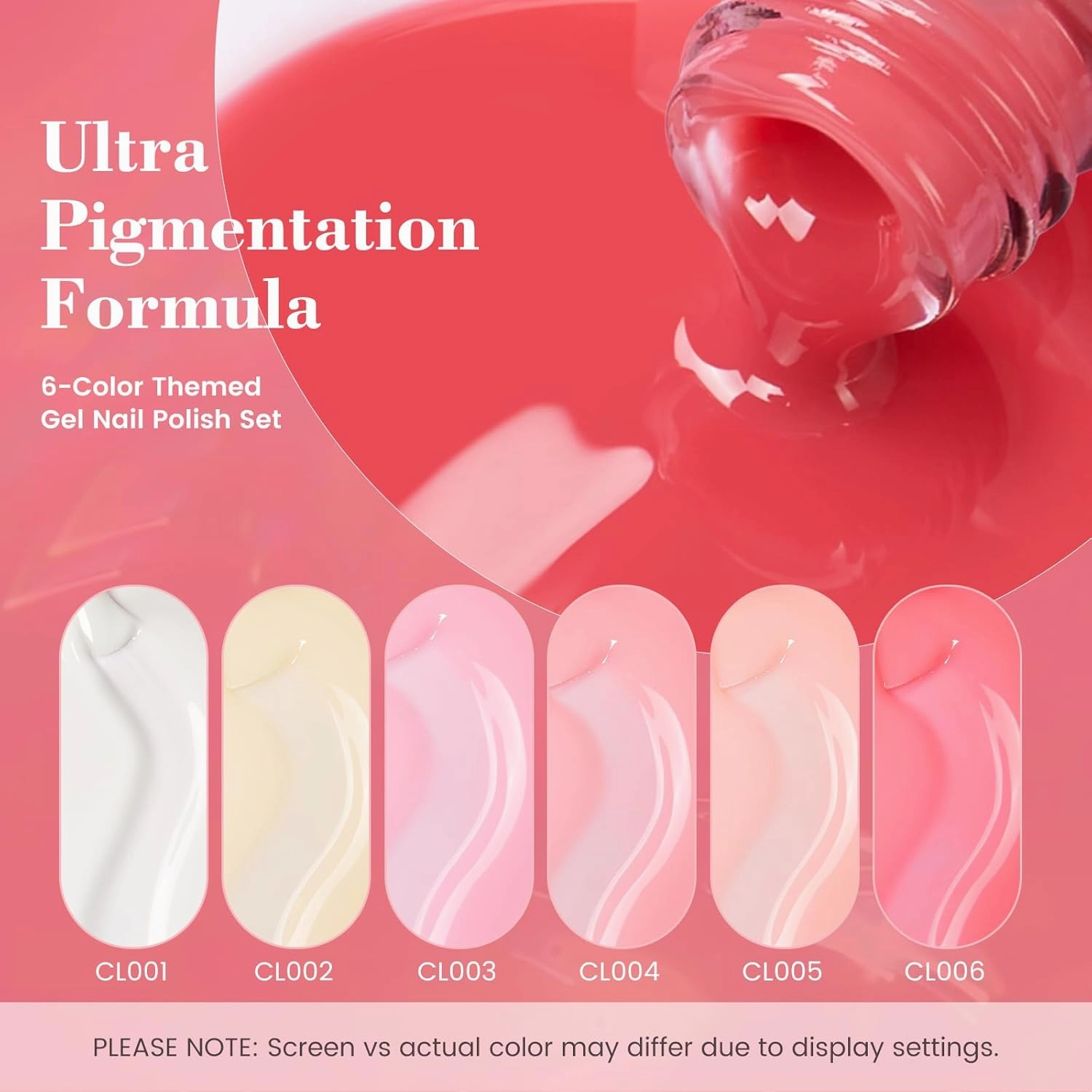 18ML Jelly Gel Nail Polish Set 6 Colors, HEMA-Free Milky White Clear Nude Pink Shades Soak Off Gel Polish Kit for Long-Lasting Nail Art, Translucent Gel Nail Kits For Home Salon & DIY