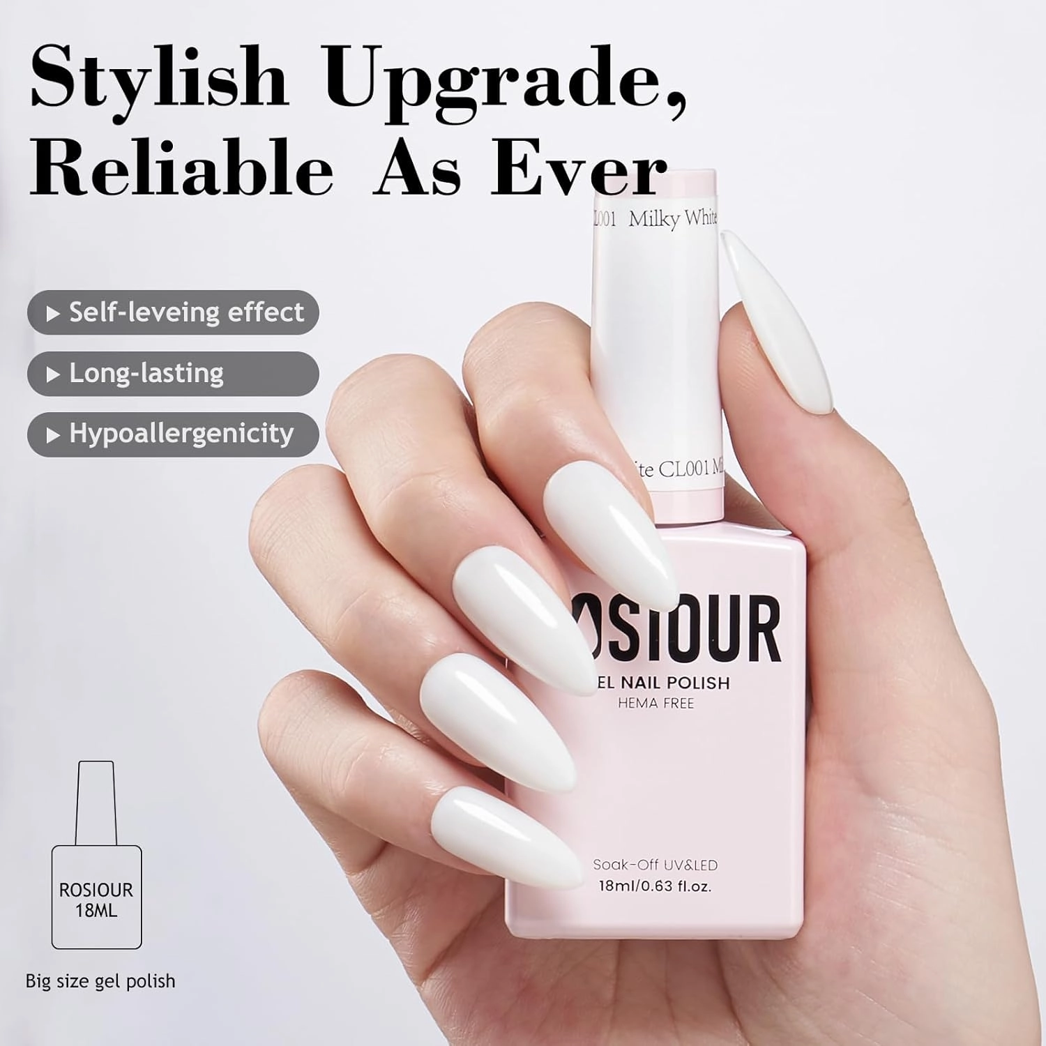 18ML Jelly Gel Nail Polish Set 6 Colors, HEMA-Free Milky White Clear Nude Pink Shades Soak Off Gel Polish Kit for Long-Lasting Nail Art, Translucent Gel Nail Kits For Home Salon & DIY