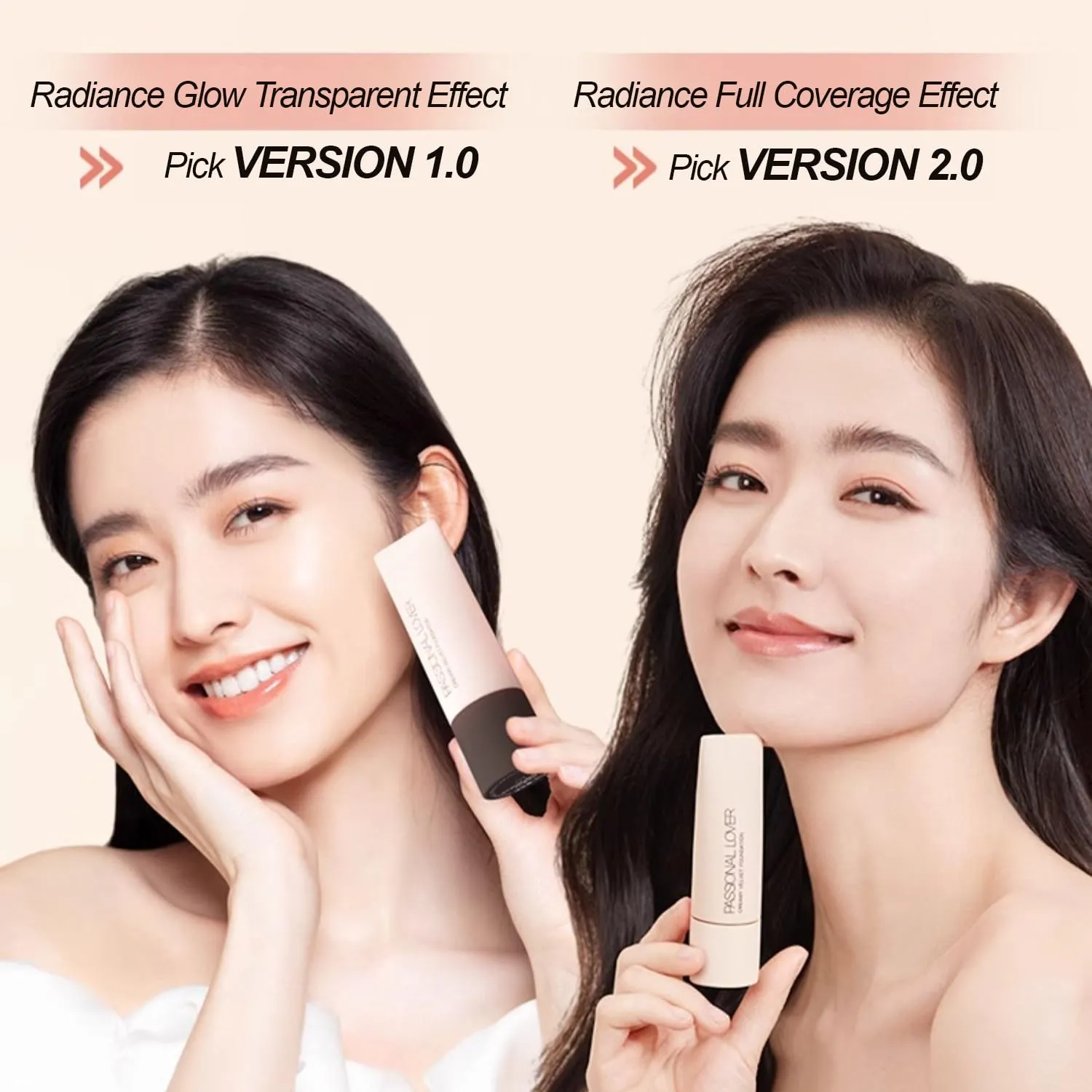 1PC PL Creamy Velvet Foundation Verion 1.0 / Version 2.0, Transparent/Full Coverage Foundation, Create Flawless Makeup Foundation For Dry & Dry Combination Skin (#03, 30g)