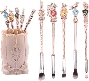 【2 Color Options】 Gifts Potter Metal Makeup Brushes Set Gifts Wi-zard Wand Makeup Brushes Set for Women Magic Eye Shadow Eyeliner Blending Lip Brush - Brushes Holder Pot Not Included