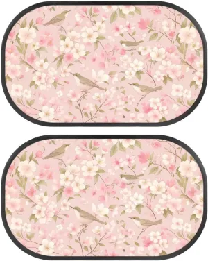 2 Pack Car Window Shades,Strong-Light Blocking & UV Protection Privacy Shades,Universal Essential Interior Accessories for Baby,Car Camping and Napping Curtains, Birds and Peach Blossom