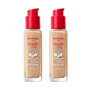 2 x Bourjois Healthy Mix Clean and Vegan Foundation 30ml - 53W Light Beige