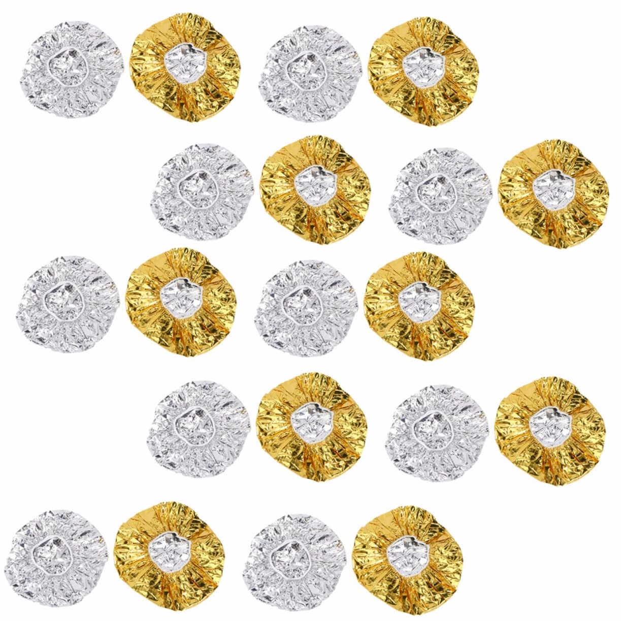 20pcs Aluminum Foil Hair Heat Caps Reusable Deep Conditioning Processing Caps for Hair Coloring Treatment Includes for Home Salon Use
