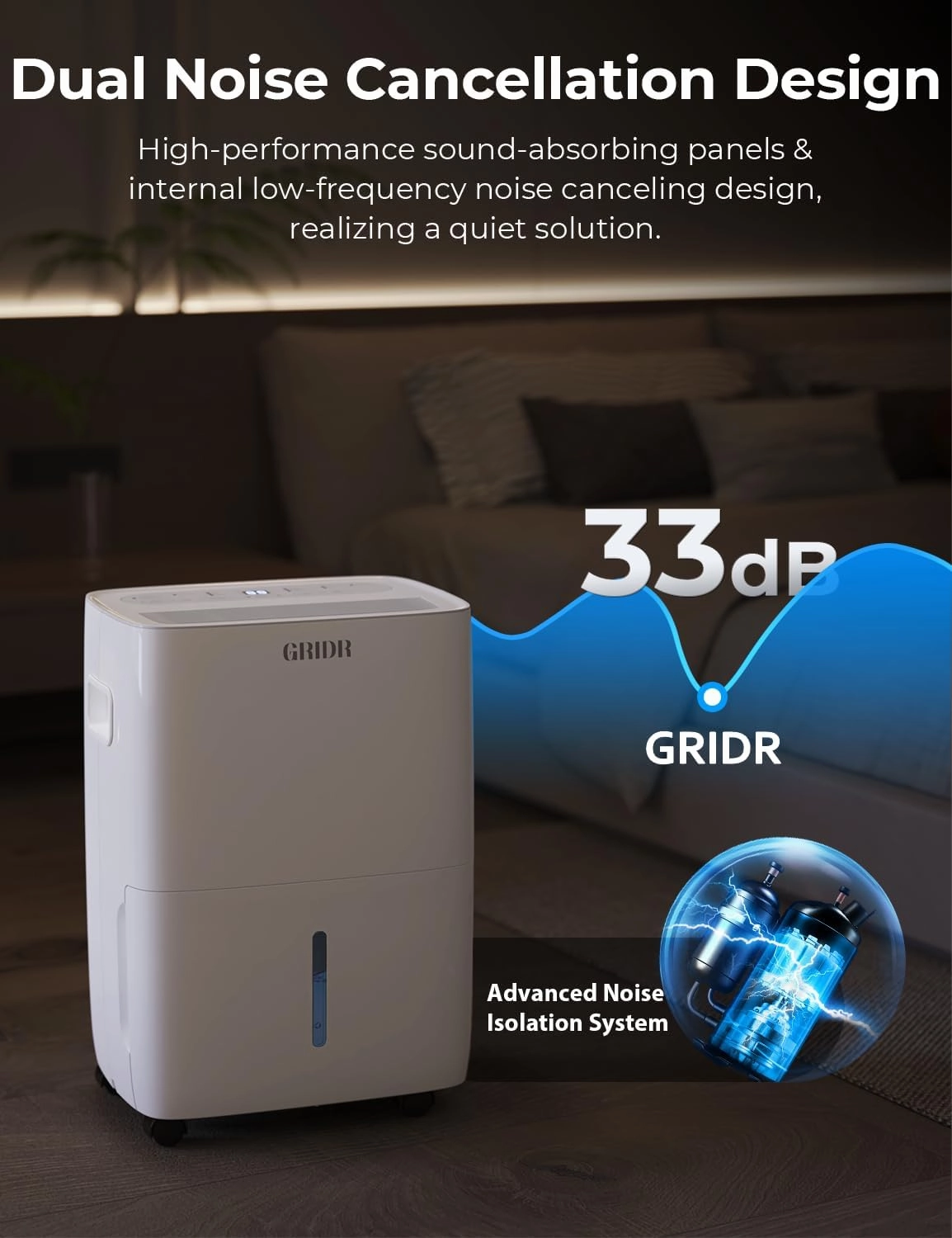 2500 Sq.Ft Energy Star Dehumidifiers for Home, Max 42 Pint/D (Standard 25Pint/D) Smart Dehumidifier with Drain Hose, 5.5L Water Tank, Intelligent Humidistat, for Bedroom, Bathroom, Basement