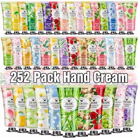 252 Pack Hand Cream Gifts Set for Women,Moisturizing Hand Lotion Travel Size for Dry Cracked Hands,Bulk Hand Lotion Teacher Appreciation Gifts,Graduation Gift,Bridesmaid Gifts,Mom Gifts,Birthday Gifts