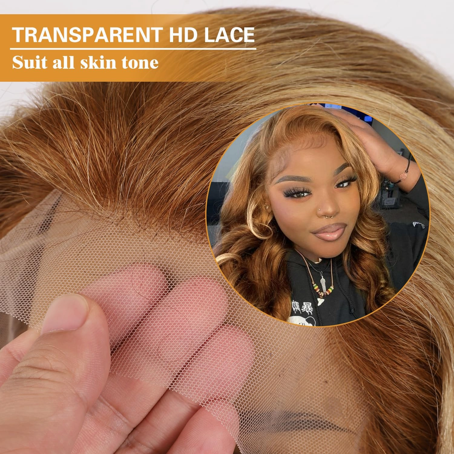 26 Inch Ombre Lace Front Wigs Human Hair 200% Density 13X4 Highlight Body Wave Lace Front Wig Human Hair Pre Plucked for Women Brown mixed Blonde HD Lace Frontal Wigs