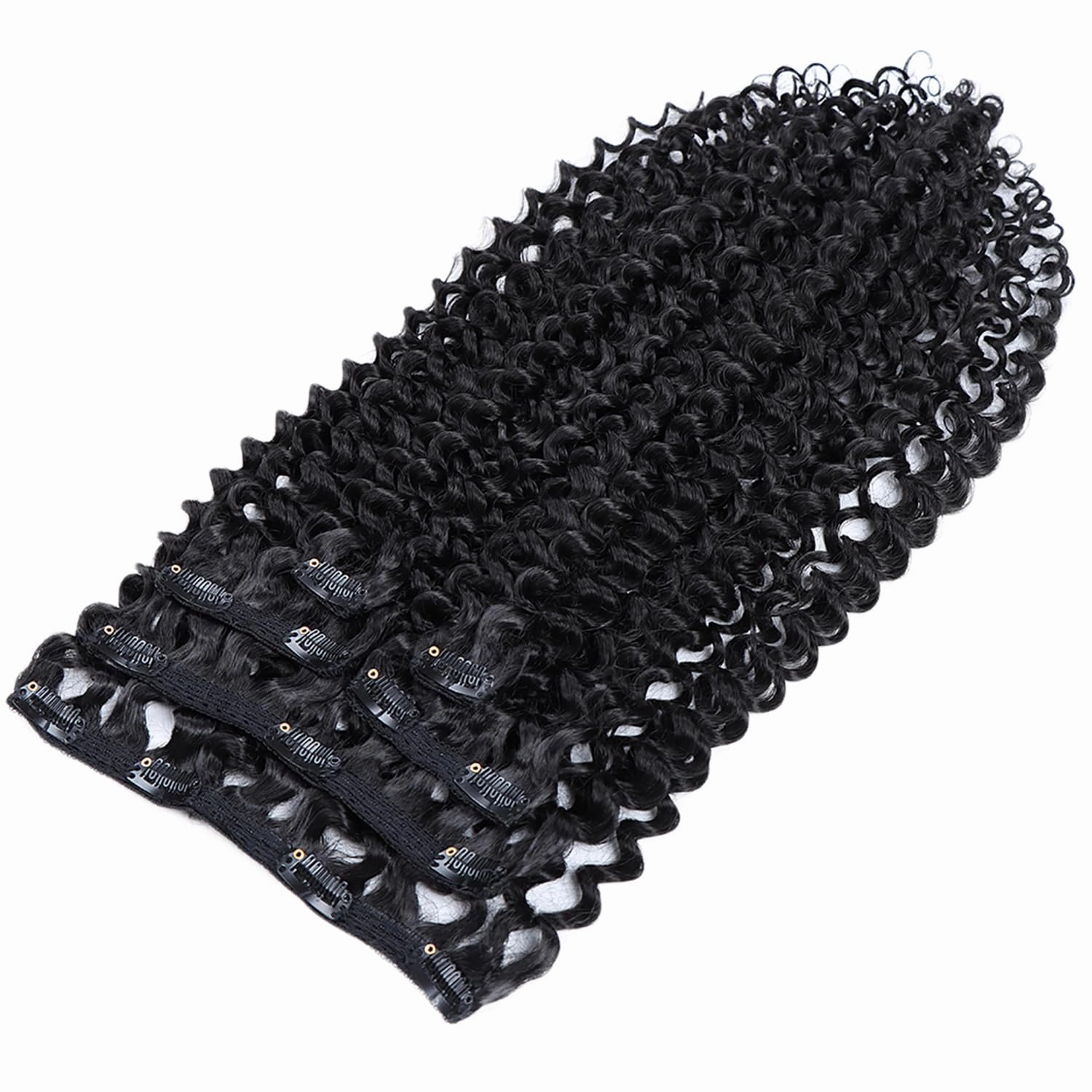 26 Inches Clip in Hair Extensions Synthetic hair Clip in 174G 6Pcs/Lot Japanese Heat Resistant Fiber Hairpieces for Women (1B#, ANJO 26 inch)