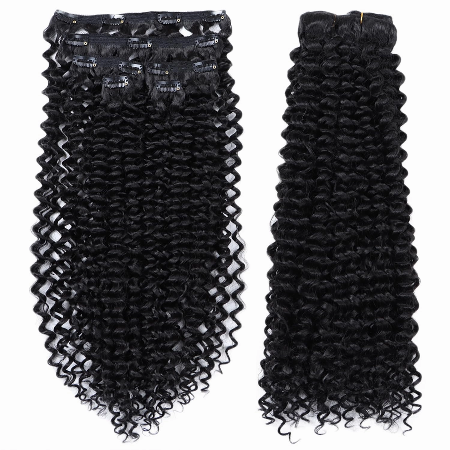26 Inches Clip in Hair Extensions Synthetic hair Clip in 174G 6Pcs/Lot Japanese Heat Resistant Fiber Hairpieces for Women (1B#, ANJO 26 inch)