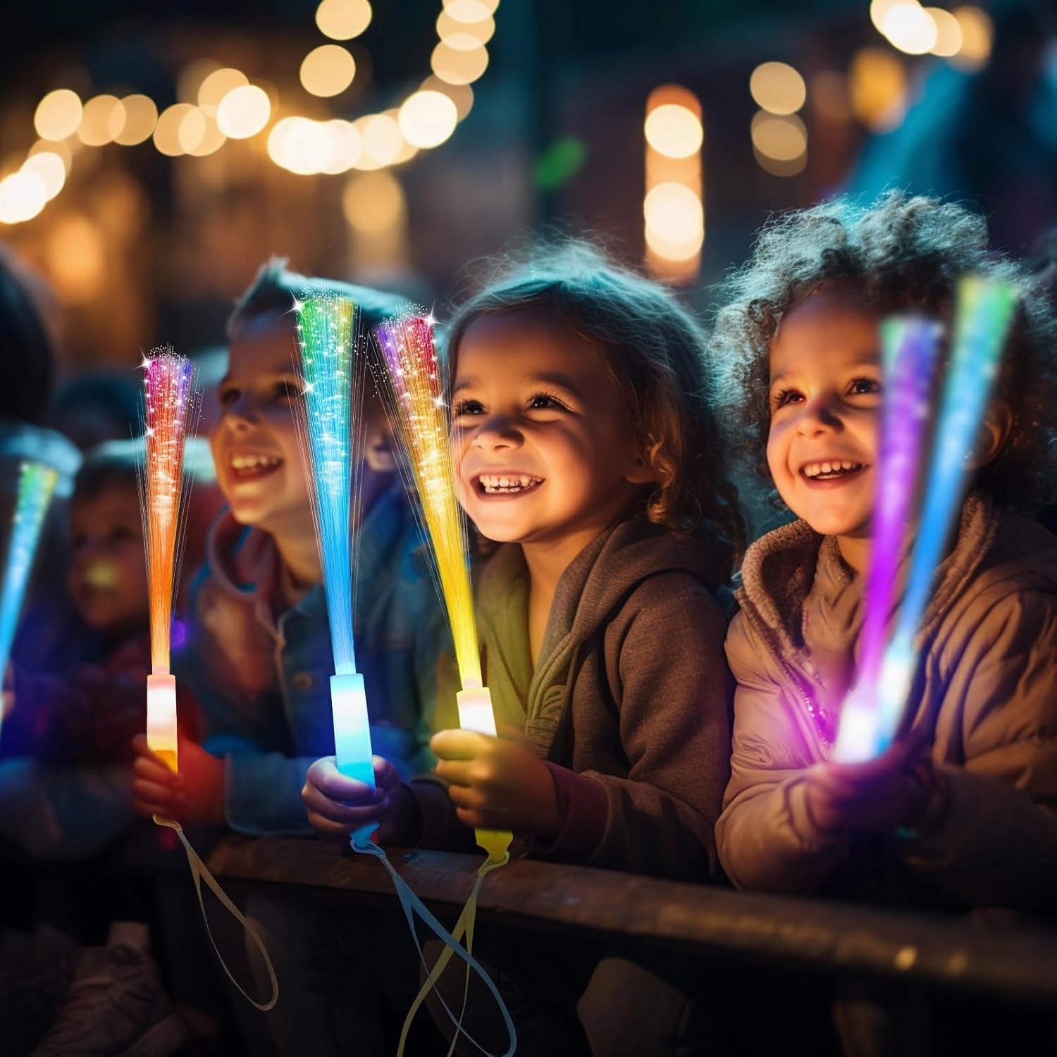 28 PCS Glow Fiber Wands Sticks, LED Party Favors, LED Light Wands, Glow in The Dark Party Supplies, Fiber Optic Wands, LED Flashing Sticks, Fiber Optic Light Wand Stick for Party, Wedding Favors