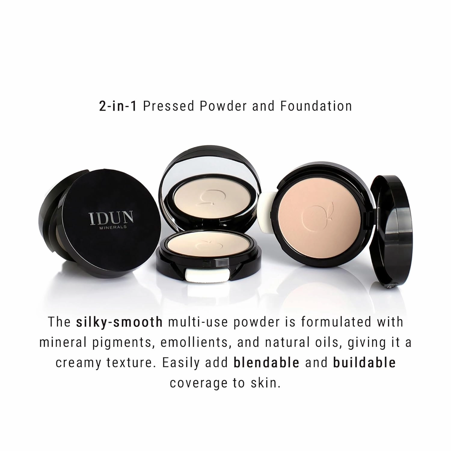 2-In-1 Pressed Powder and Foundation - Multi-functioning Powder With A Perfecting Matte Finish - Easily Blendable And Buildable, Vegan Formula - Osterlen Medium - 0.27 oz