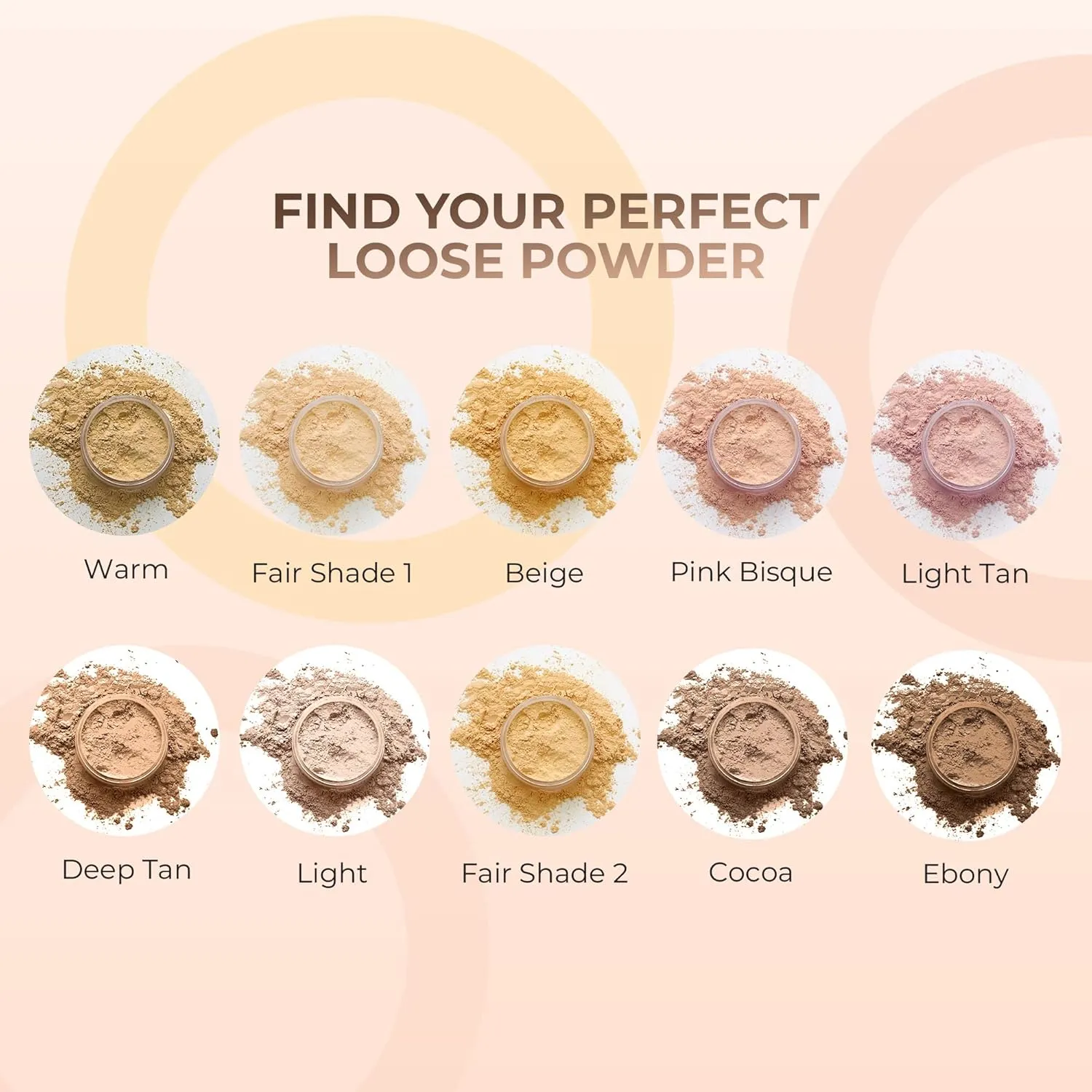 2pc FOUNDATION with KABUKI BRUSH Mineral Makeup (WARM Neutral Shade-Most Popular) Matte Loose Powder Bare Face Cosmetics Full Coverage Long Lasting All Skin Types SPF 18