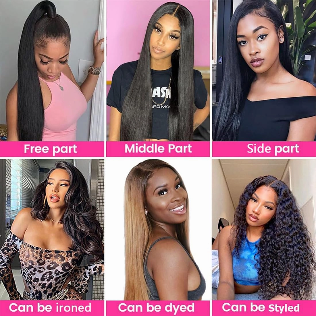2x6 HD Lace Closure with Bundles Human Hair 24 26 28 20 Inch 12A Brazilian Straight Human Hair Bundles with 2x6 Closure 100% Unprocessed Virgin Weave Hair Extensions