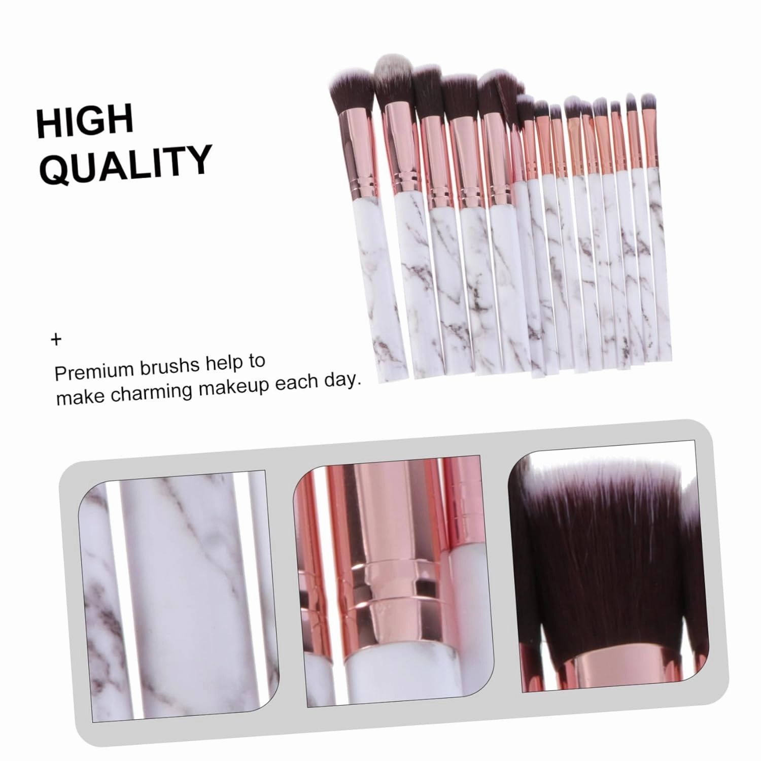 30pcs Marble Makeup Brush Set Professional Nylon Cosmetic Tools Plastic Handle for Powder Blush Eyeshadow and Foundation Application