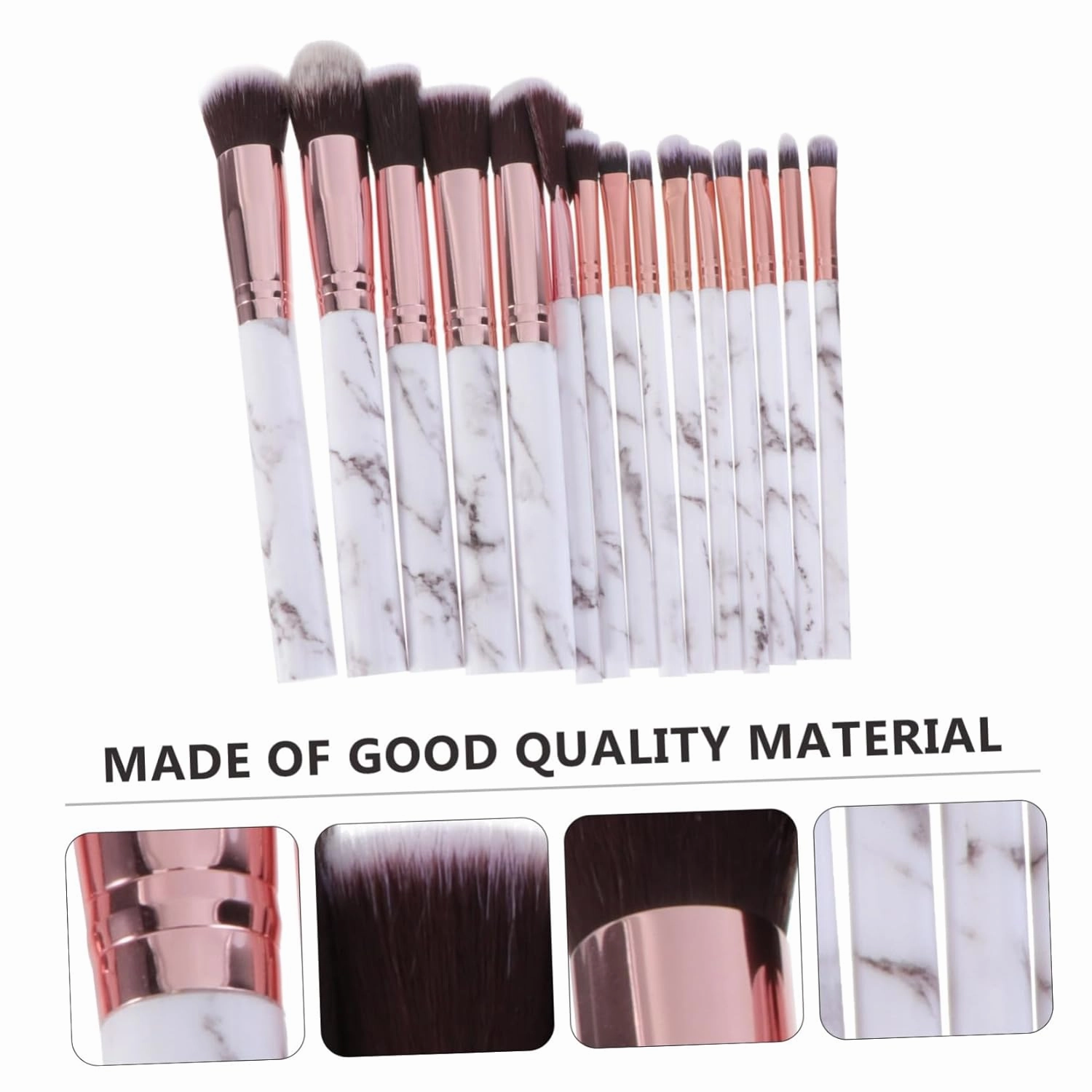 30pcs Marble Makeup Brush Set Professional Nylon Cosmetic Tools Plastic Handle for Powder Blush Eyeshadow and Foundation Application