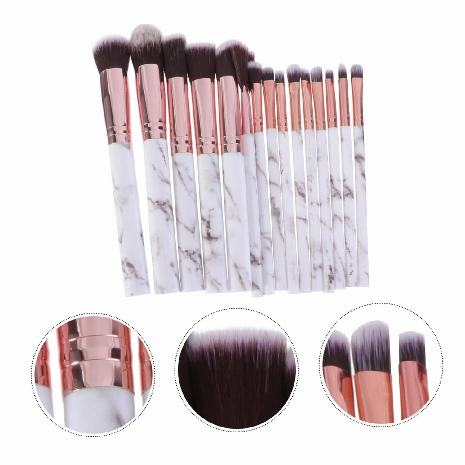 30pcs Marble Makeup Brush Set Professional Nylon Cosmetic Tools Plastic Handle for Powder Blush Eyeshadow and Foundation Application