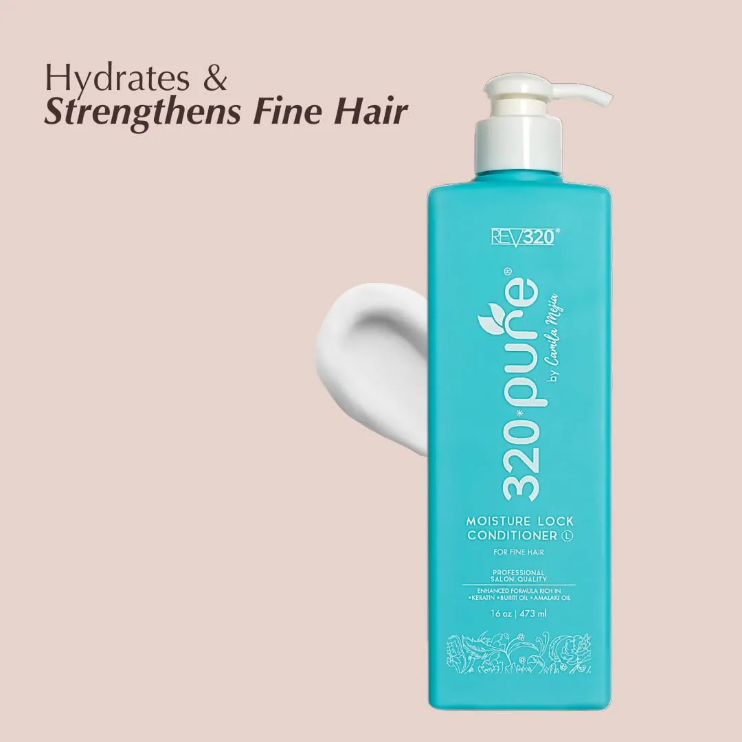 320Pure Moisture Lock Conditioner for Fine Hair, Keratin and Argan Oil Hydrating Hair Conditioner, Restore Thin, Dry, & Color-Treated 16oz
