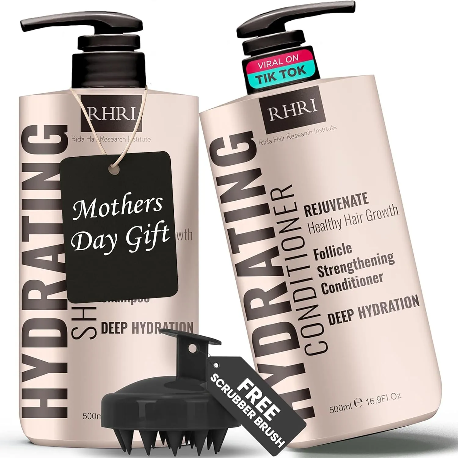 34 OZ Hydrating Shampoo & Conditioner Set for Dry, Damaged, Oily & Fine Hair | Strengthens Roots for Thicker, Stronger Hair, Nourishes Scalp, Reduces Breakage (Pack of 2)