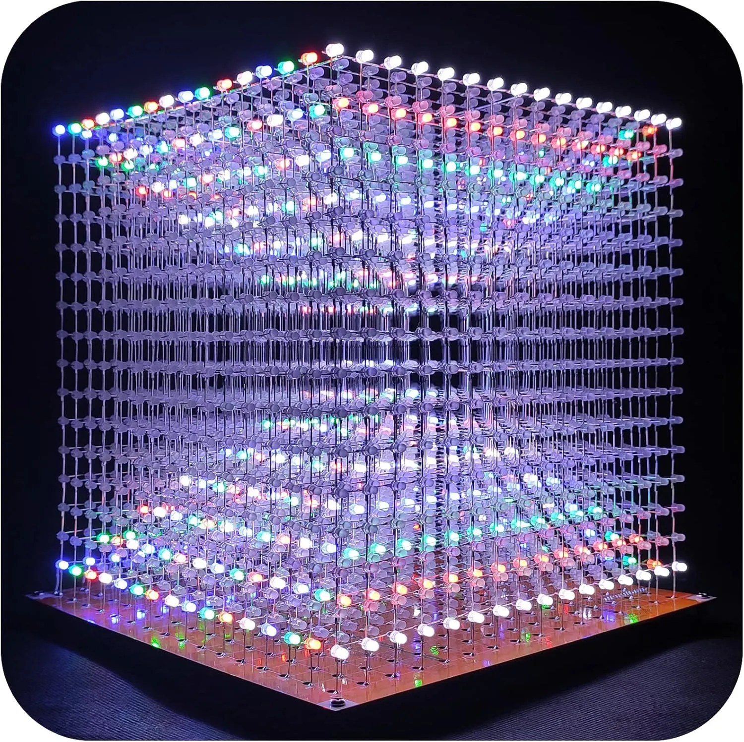 3D Led Cube Light Electronics Kit with LED 16x16x16 Electronic Learning Toy for Children and Teenagers Learning Activities Suit (3D16MINI-MULTI-KIT)