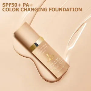 4-in-1 Bionic Foundation, Light Spectrum Mimicking Skin Changed Color, All-purpose sporty party waterproof makeup foundation liquid with SPF 50 