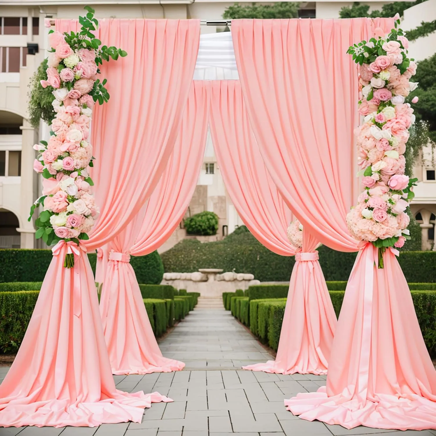 40×10 ft Blush Pink Wrinkle Free Backdrop Curtain for Party Wedding, 8 Panels 5×10ft Soft Silky Blush Backdrop Drapes Curtains for Birthday Parties Baby Shower Photo Photography Stand Backgrounds