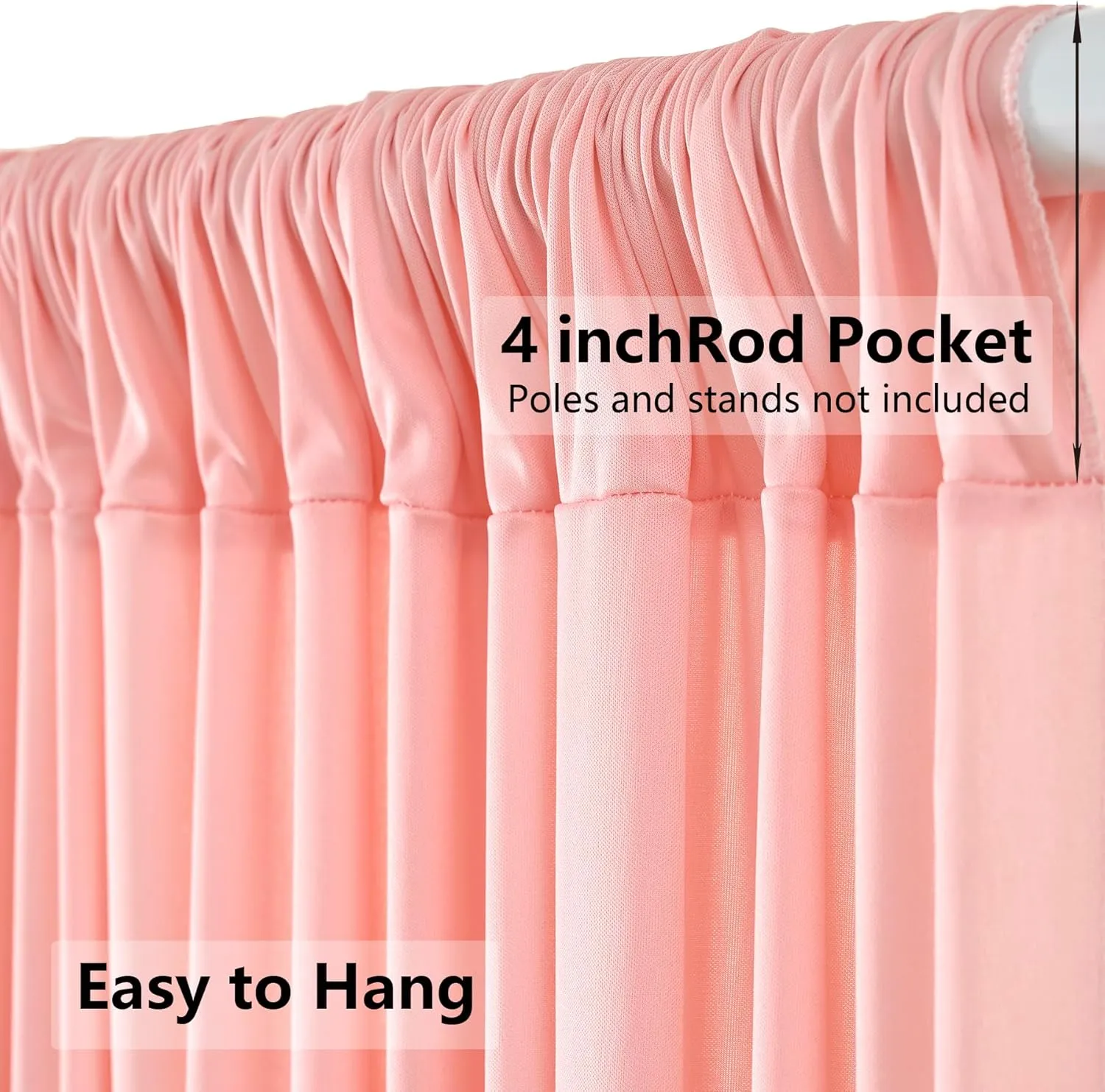 40×10 ft Blush Pink Wrinkle Free Backdrop Curtain for Party Wedding, 8 Panels 5×10ft Soft Silky Blush Backdrop Drapes Curtains for Birthday Parties Baby Shower Photo Photography Stand Backgrounds