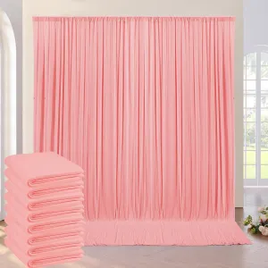 40×10 ft Blush Pink Wrinkle Free Backdrop Curtain for Party Wedding, 8 Panels 5×10ft Soft Silky Blush Backdrop Drapes Curtains for Birthday Parties Baby Shower Photo Photography Stand Backgrounds