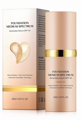 4 in 1 Color Changing Foundation Liquid Full Coverage Concealer with SPF 50  Waterproof Hydrating Oil-Free BB Cream Makeup for Flawless Nude Face 30ml