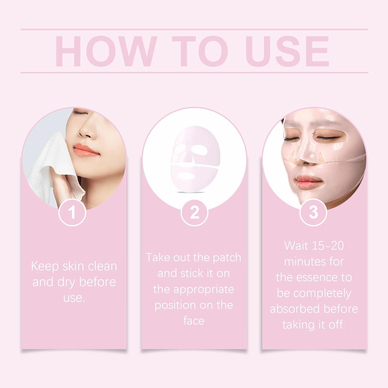 4Pcs Bio Collagen Mask, Collagen Hydrating Face Mask, Deeply Moisturizes Firms Skin to Improve Facial Wrinkles Pore Minimizing (Pink)