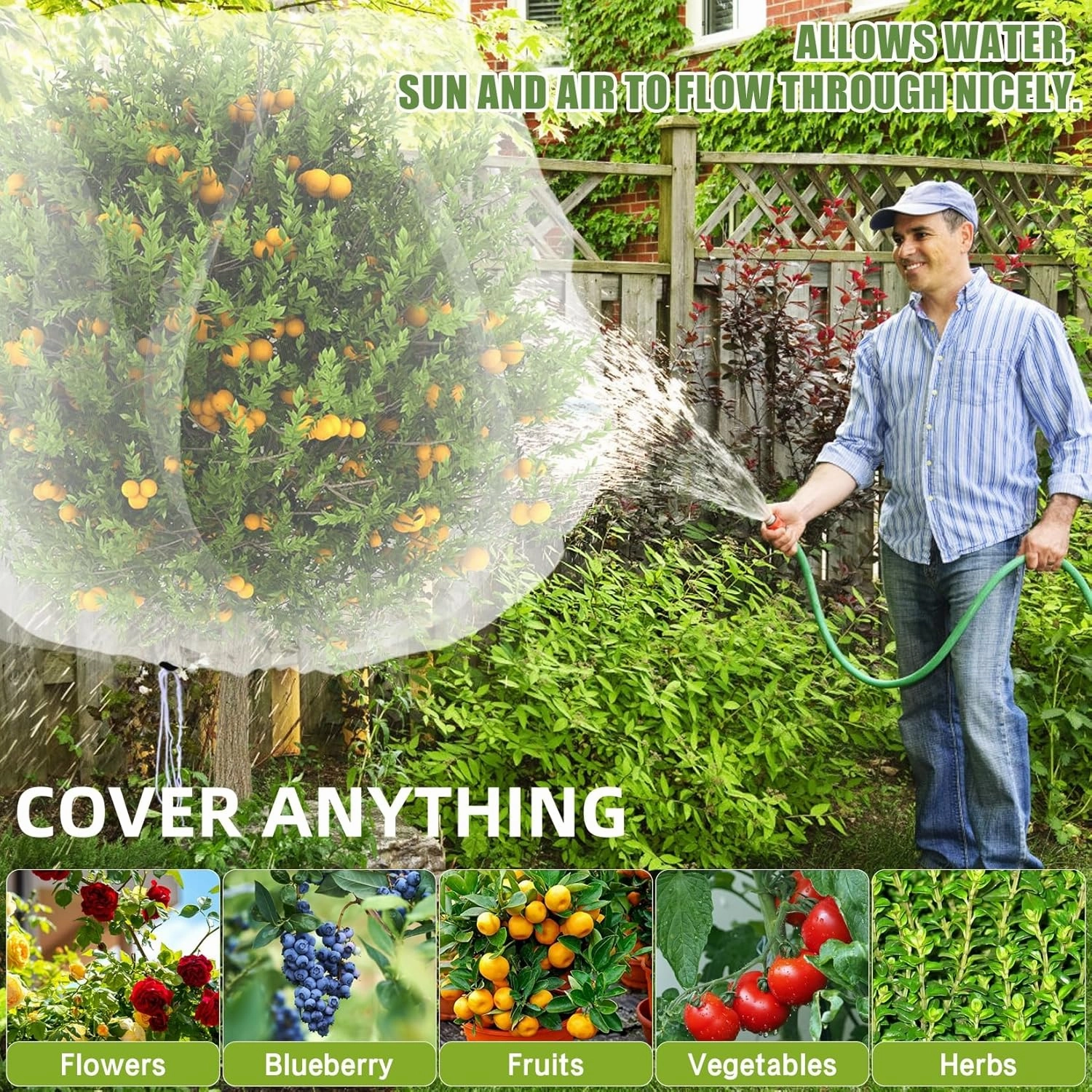 4PCS Bird Netting for Blueberry Bushes 4x5.9FT,Fruit Trees Mesh Bag with Drawstring Garden Insect Nettings Pest Barrier Netting Plant Row Cover White Mosquito Net for Fruit/Flower/Herb/Vegetables