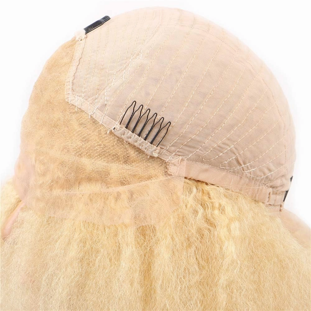 613 13x6 Kinky Straight Human Hair Wig for Women 180% Density HD Transparent Lace Front Wigs Pre Plucked with Baby Hair Natural Hairline Yaki Straight Brazilian Virgin Human Hair Wigs 24inch