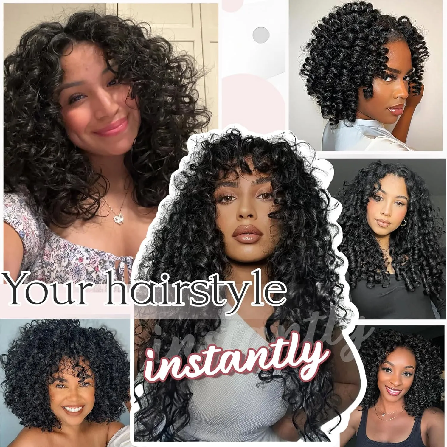 7 Packs Gogo Curl Crochet Hair for Women 10 Inch Pre-Twisted Curly Crochet Hair Deep Ocean Water Wave Beach Curl Crochet Braids Synthetic Braiding Hair Extensions (10 Inch, 1B)