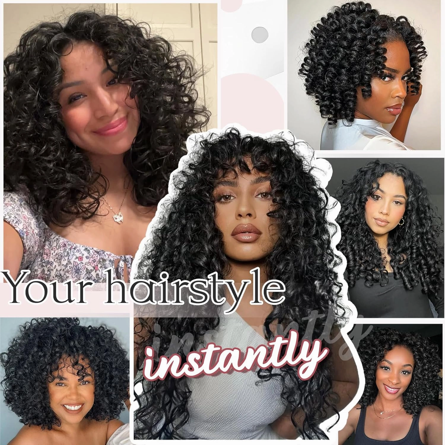 7 Packs Gogo Curl Crochet Hair for Women 10 Inch Pre-Twisted Curly Crochet Hair Deep Ocean Water Wave Beach Curl Crochet Braids Synthetic Braiding Hair Extensions (10 Inch, 1B)
