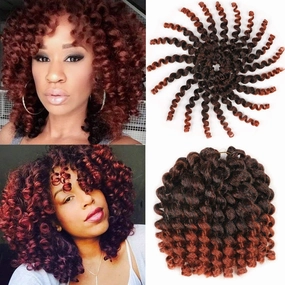 8 Inch 6 Pcs Synthetic Crochet Braids 20 Strands Wand Curls Hair Ombre Braiding Twist Jumpy Curlly Crochet Braids