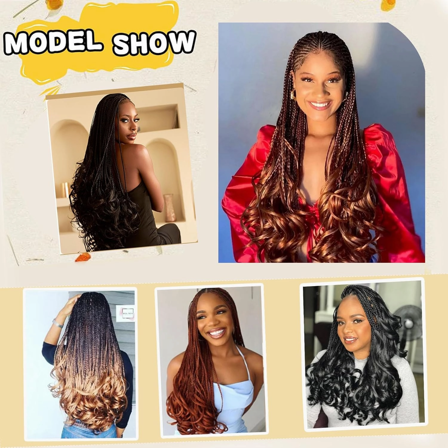 8 Packs 14Inch French Curl Braiding Hair Pre Stretched Braiding Hair Extensions,Color 30 Loose Wave Bouncy Braiding Hair Soft French Curl Braiding Hair for Women (8Packs,30#)