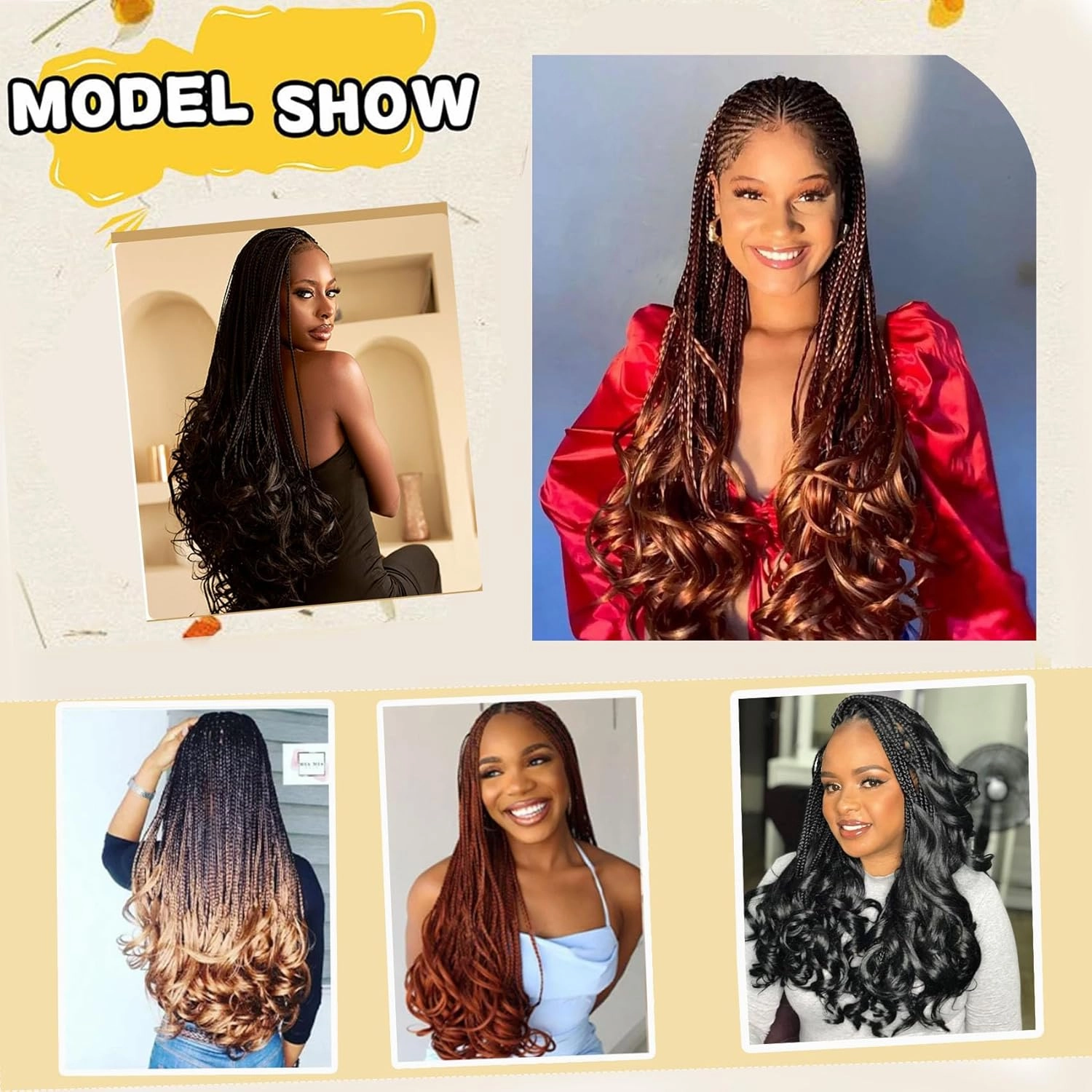8 Packs French Curl Braiding Hair 14Inch Pre Stretched Braiding Hair Extensions, Loose Wave Bouncy Braiding Hair Soft French Curl Braiding Hair for Women (8Packs,2#)