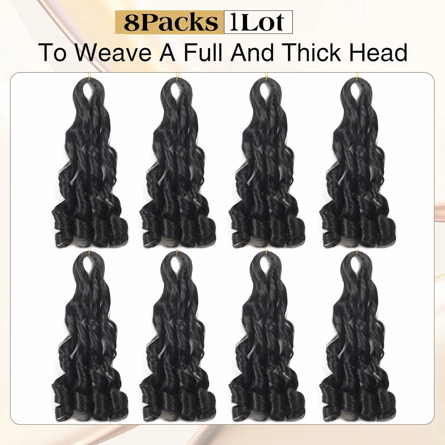 8Packs French Curl Braiding Hair 14 Inch Pre Stretched Bouncy Braiding Hair Natural Black French Curly Braiding Hair Loose Wavy Spiral Curl Braiding Hair Extensions for Women(8Packs,1B)