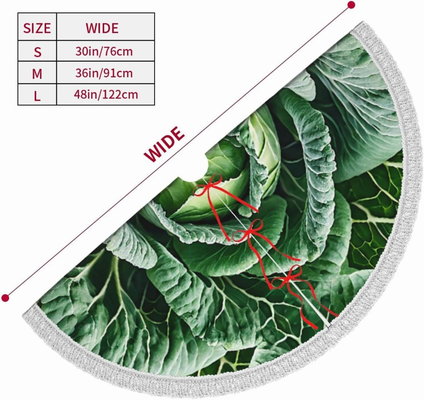 (Bright Cabbage) Christmas Tree Skirt With Tassels Xmas Tree Skirt For Party Decorations Elegant Holiday Ornament Accent 30"