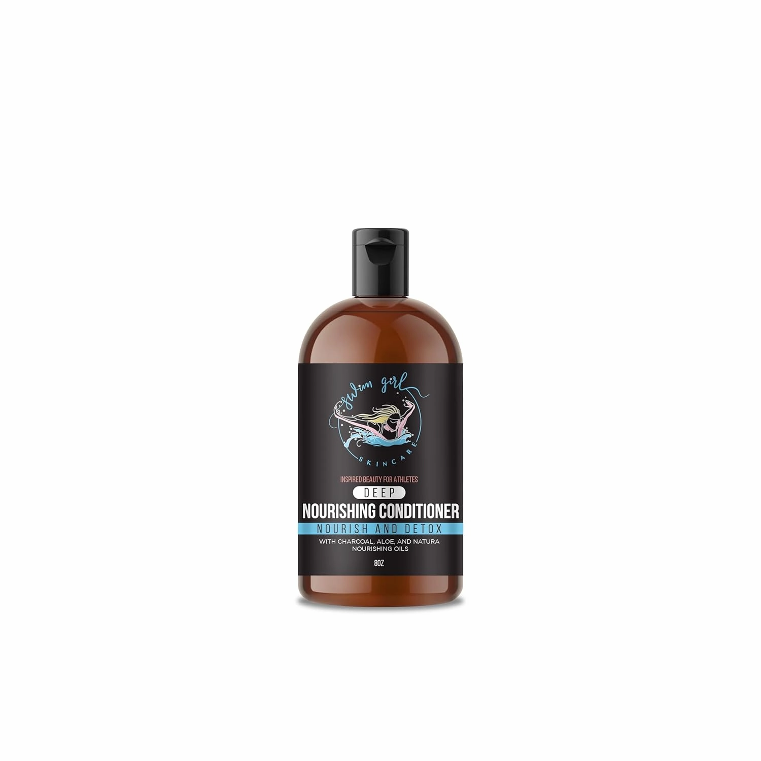 | Deep Nourishing Conditioner | Nourish and Detox | With Charcoal, Aloe, and Natural Nourishing Oils | Inspired Beauty for Athletes | 8 fl oz (Pack of 1)
