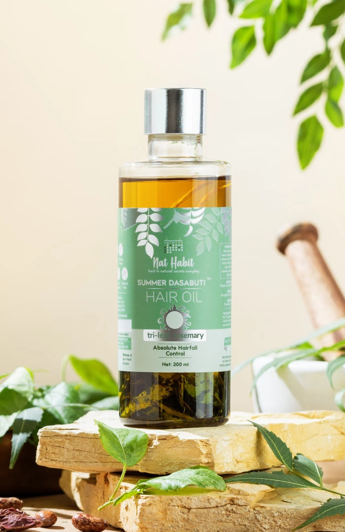 <strong>Crushed Tri-Leaf Rosemary Summer Hair Oil</strong> <br><i>Absolute Hairfall Control</i>