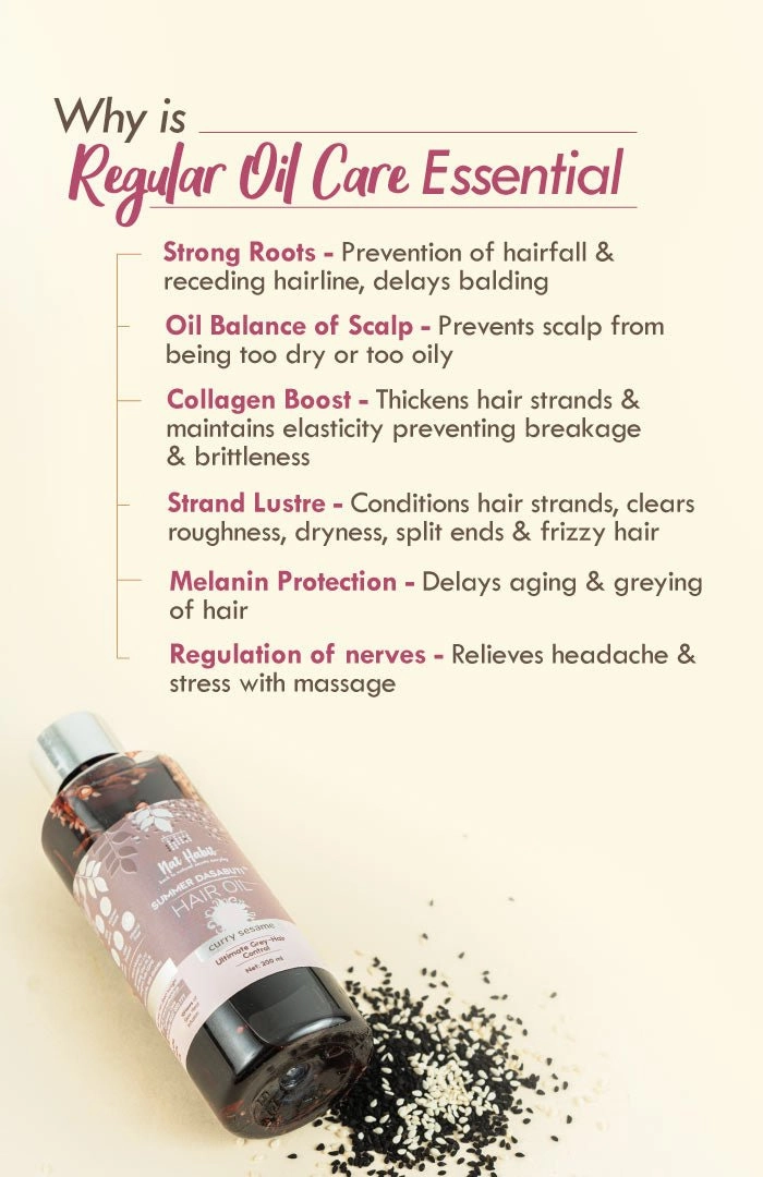 <strong>Curry Sesame Summer Hair Oil</strong> <br><i>Grey-Hair Control</i>