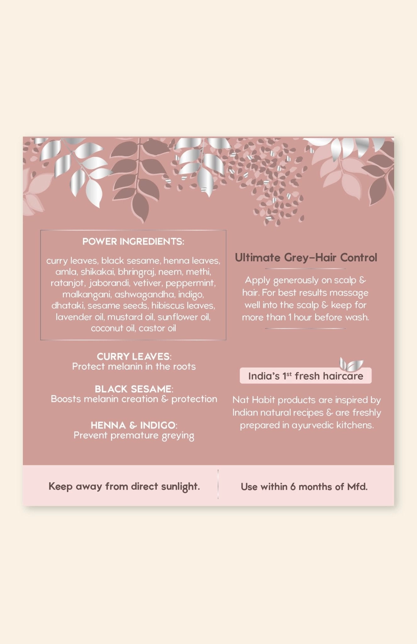 <strong>Curry Sesame Summer Hair Oil</strong> <br><i>Grey-Hair Control</i>